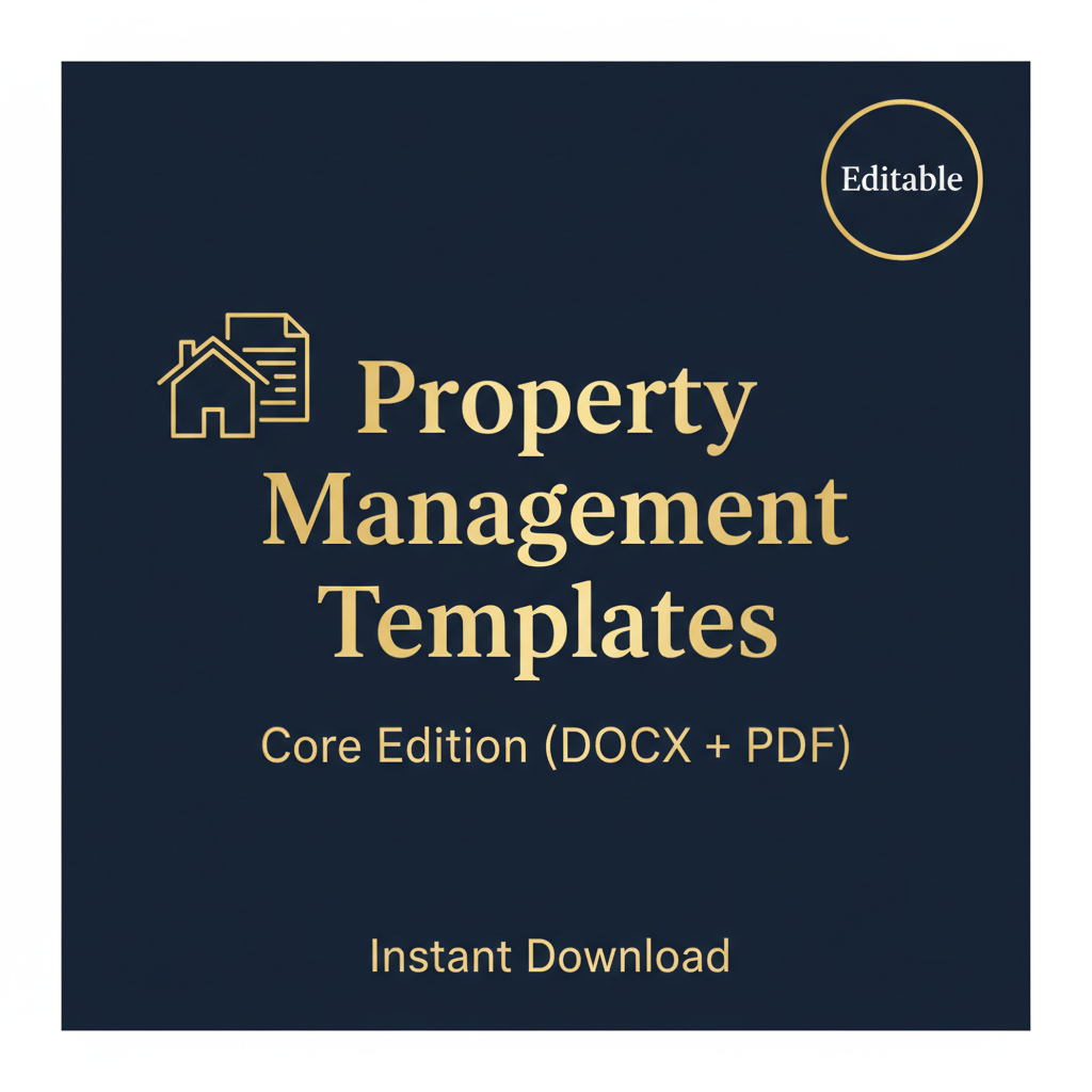 Property Management Templates — Core Edition (DOCX + PDF)