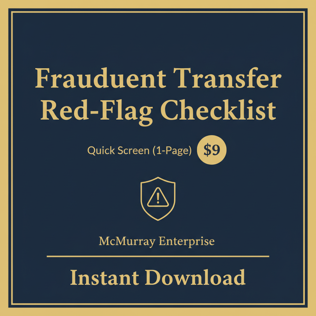 Fraudulent Transfer Red-Flag Checklist — Quick Screen (1-Page)